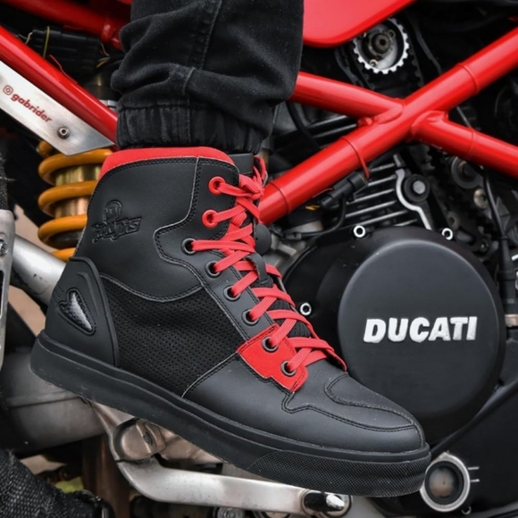 NWT Iron Jais Rubber Sole Protective Motorcycle Shoes Sz 9.5 - Picture 4 of 9